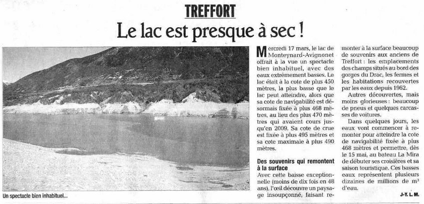 article du dauphin libr sur le lac le 17 mars